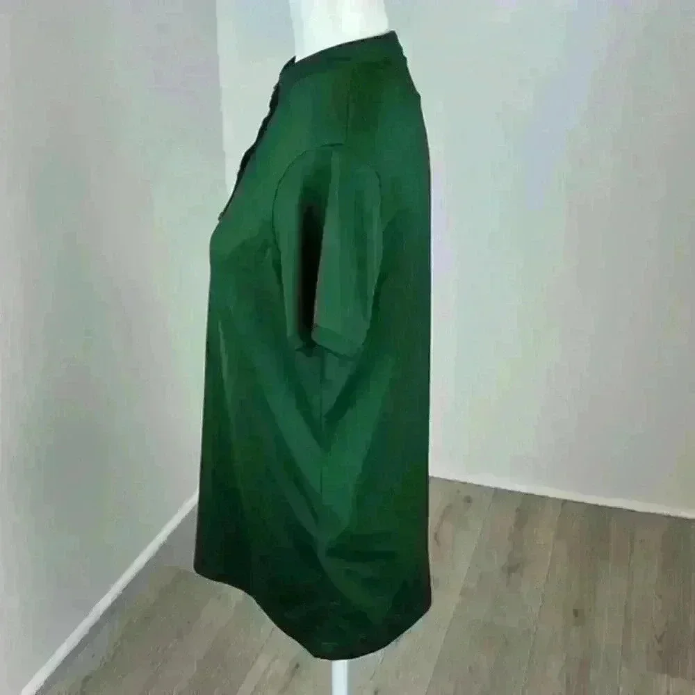 Under Armour Dark Green Button Down Short Sleeve Golf Tee Size Medium